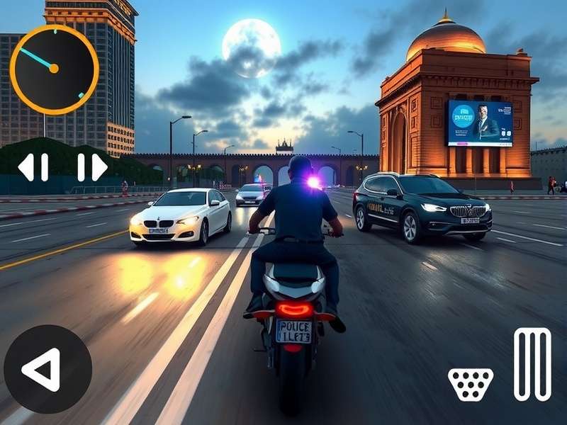 Dusk Dash Pro gameplay screenshot showing Mumbai's Marine Drive at dusk